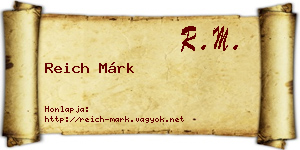 Reich Márk névjegykártya